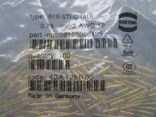 Harting r15-sti-c (au)  0,75  mm2 awg 18 male crimp contact 09150006125 for sale
