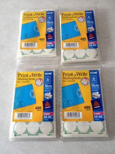 Lot of 4 Avery 05248 Print or Write Mailing Seals - New In Packages