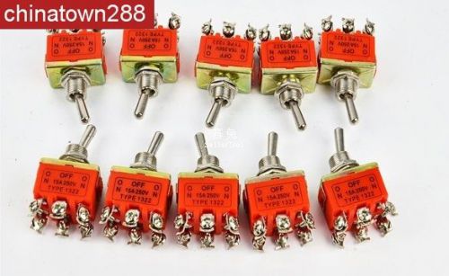 New 10pcs 6-pin toggle dpdt on-off-on switch 15a 250v po6 for sale