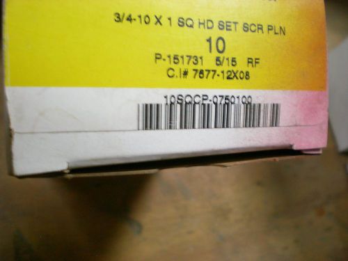 3/4-10 x 1 square head set screw bolt (10pcs) plain for sale