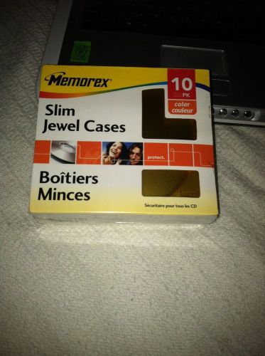 Memorex Slim Jewel Cases 10 color pack CD or DVD