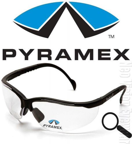 Pyramex venture 1.5 clear bifocal reading reader safety glasses magnifier z87+ for sale