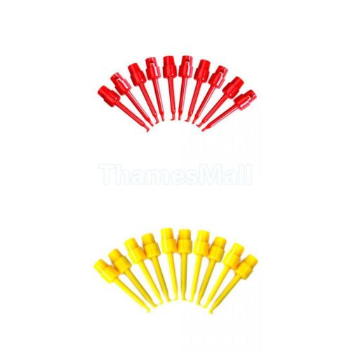 20pcs 5.8cm red+yellow mini hook clip grabber test probe for component smd ic for sale