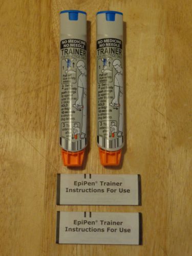 2- Epi-Pen (EpiPen) Auto-Injector Reusable- EpinephrineTrainer,s w/ Instructions