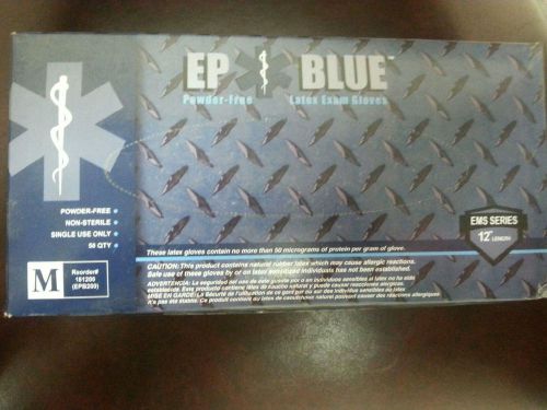EP Blue Powder Free Latex Exam Gloves Size M  #181200