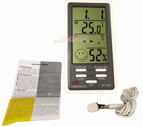 Digital LCD Indoor Outdoor Thermometer Hygrometer Temperature Humidity Meter