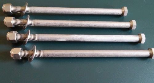 4 stainless steel hex bolts w/nylon lock nuts and washers 304 7 inch 9/16 for sale