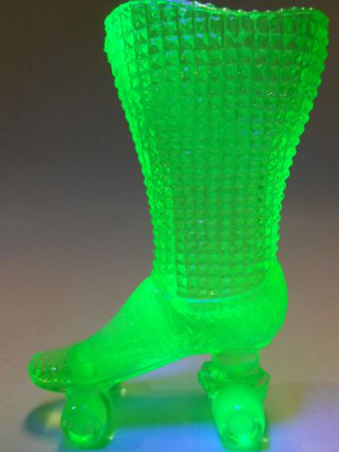 Green Vaseline Roller skate glass Shoe Slipper High heel Boot  Uranium yellow nr