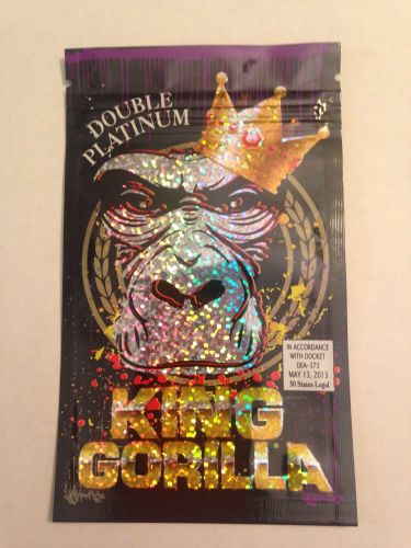 50 King Gorilla 4g EMPTY** Mylar Ziplock Bags (FREE BONUS BAGS)