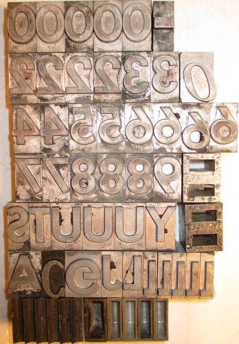 Large Letterpress Metal Type Numbers W/ Spacers