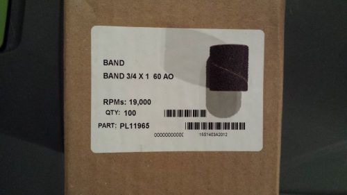 3/4&#034; X 1&#034; 60 GRIT A/O SPIRAL NO LAP BANDS (BOX OF 100)