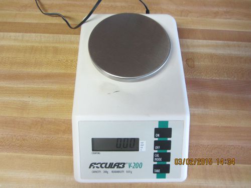 Acculab v-200 digital scale balance with power supply 200g readability0.01g for sale