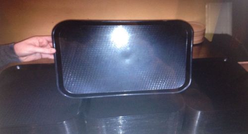 75 Cambro - 12 in x 16 in Black Non Skid Fast Food Serving Trays