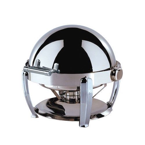 Large Odin Round Roll Top Chafing Dish with Chrome Plated Legs and Spoon Holder