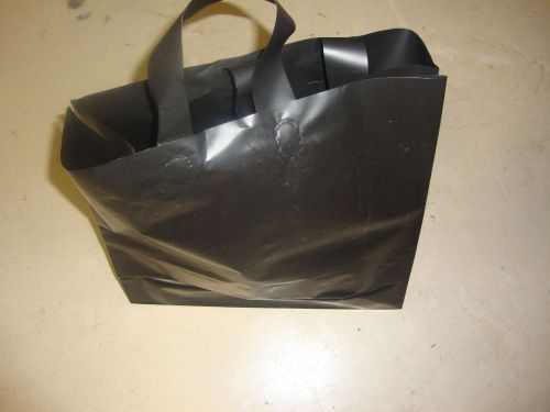 Aline Black Frosty 16&#034;X6&#034;x16&#034; 4 mil thick poly bag w/Loop Handle 100 pcs