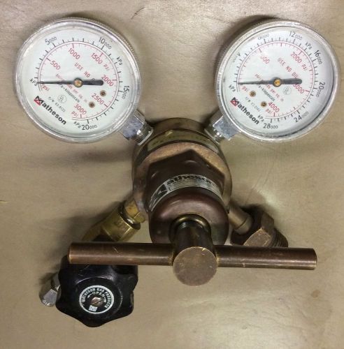 Matheson 3-580 two stage gas pressure regulator with cga580 tank fitting. for sale