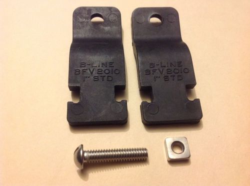 B-line bfv2010 1&#034; black non-metallic pipe clamp - new with screw and nut! for sale
