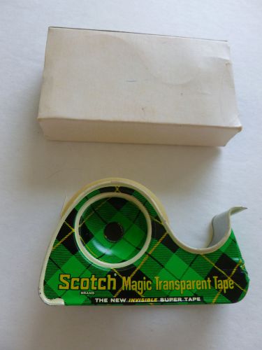 Vintage Scotch Magic Tape Metal Dispenser With Original Tape