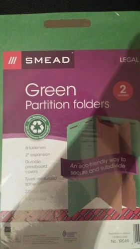 Smead Green Legal Partition Folders 2 Dividers No.19049
