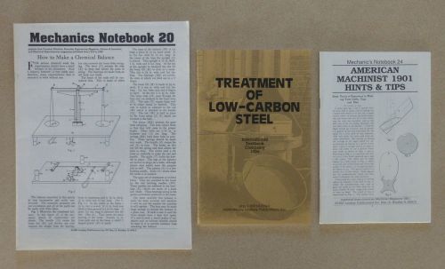 Mechanics Notebook 20, Machinist 1901 Hints &amp; Tips, Treatment of Low Carbon Stee
