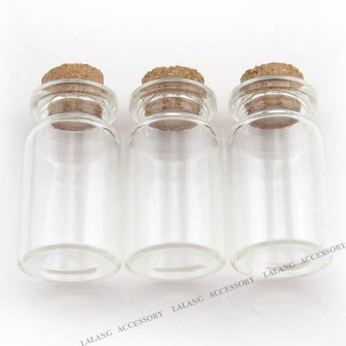 8x New Clear Empty Message Bottles Vials With Cork 45mm 120301
