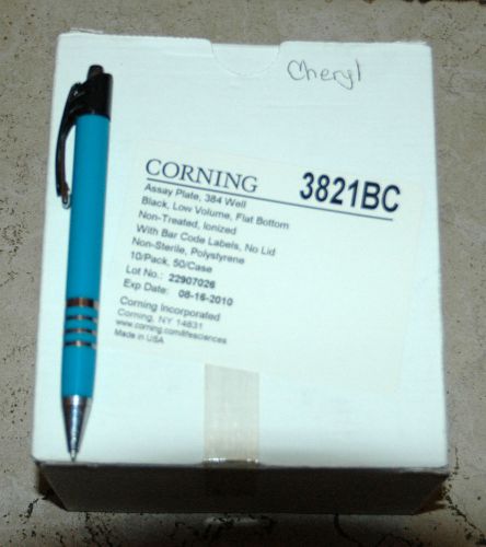 10 Pack Corning 3821BC, 384 Well Assay Plate, Flat Bottom, No Lid, Bar Coded