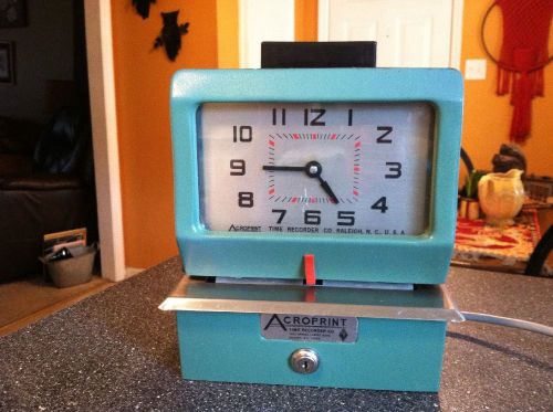 VTG Acroprint 125NR4 Electric Print Time Clock Recorder Punch Card Stamp Works!