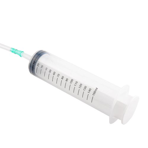 New 150ML Medical Syringe For Lab Hydroponics Nutrient Measuring +Tubing