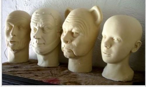 Wizard of Oz latex heads  Pat Newman 4  vintage mannequin heads