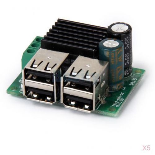 5x DC 9-40V to 5V Step Down 4-USB Step-down Power Module For MP3 mobilephone