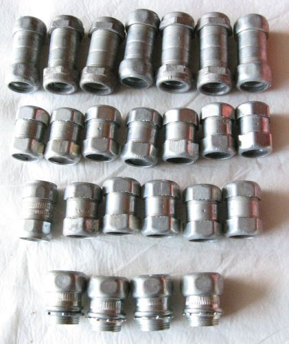 3/4&#034; steel rain tight compression couplings &amp; box connectors for sale
