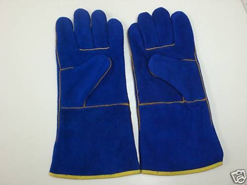 Red or Blue Leather Welding Glove Top Quality 14&#034;(XL)