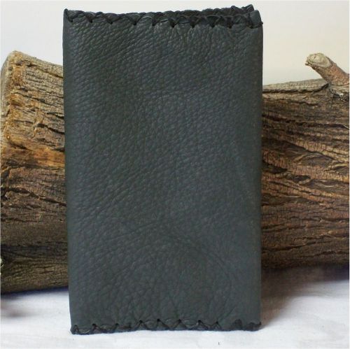 Charcoal Leather Cover for Field Notes Moleskine Pocket Journal Plus 1 Notebook