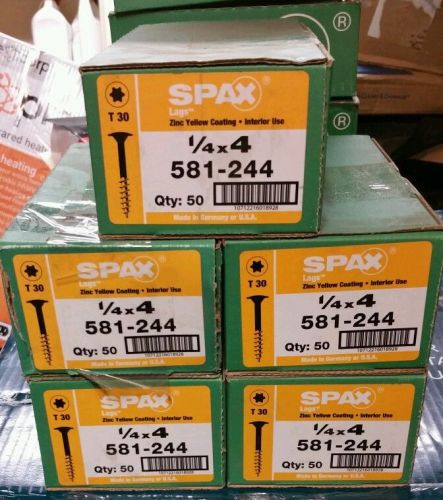 Spax 1/4&#034;x4&#034; with t30 head (5 boxes with 50ct/each) for sale