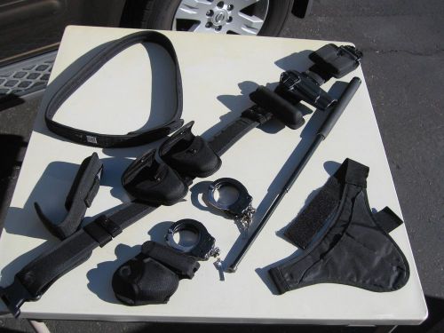 Bianchi Utility belt rig holster handcuffs spray stick pouches crotch holster