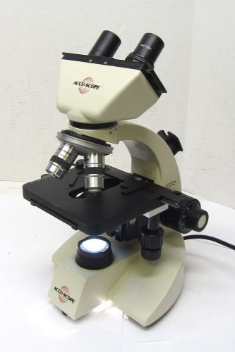 Accu-Scope 3004 Binocular Microscope 4x 10x 40x 100x Objectives TESTED 54204