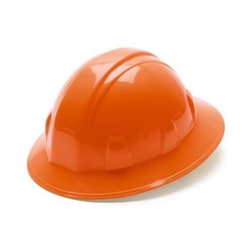 Pyramex 4 point orange full brim safety hard hat ratchet suspension 1 case for sale