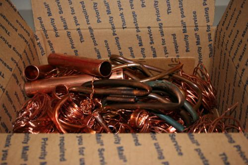 9 lbs Scrap Copper Plumbing Fittings and Wire Shipped in Flat Rate Box