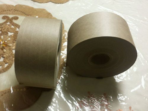 2 ROLLS 70mmx375ft Reinforced Paper Tape Water-Activated Paper Packaging