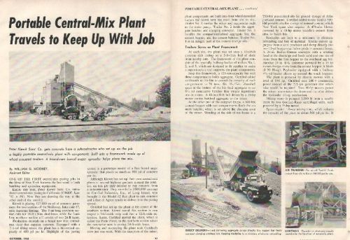 1962 4-pg photo article, Peter Kiewit on I-87 near Sarasota Springs, NY