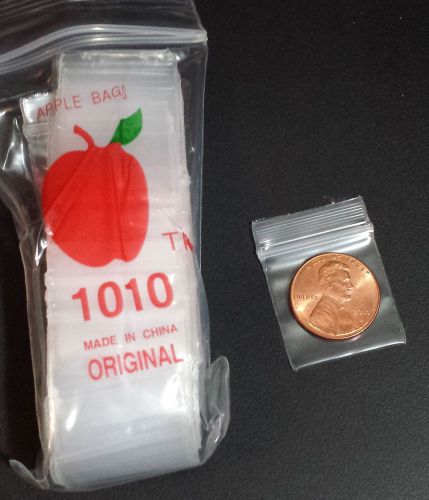 100 Clear Apple Baggies 1&#034; x  1&#034; Mini Ziplock Bags 1010