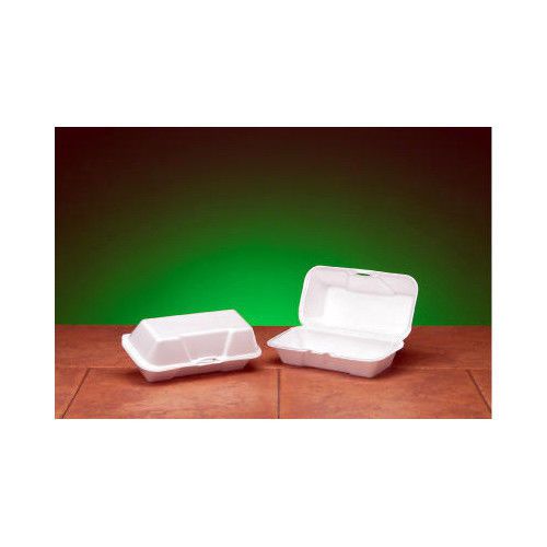 Genpak foam hoagie hinged medium container in white for sale