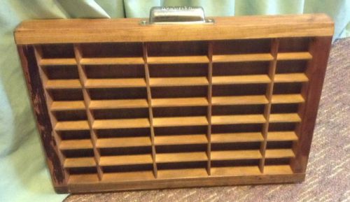 Printer&#039;s Tray Or Type Case Wood End Section With HAMILTON  Handle