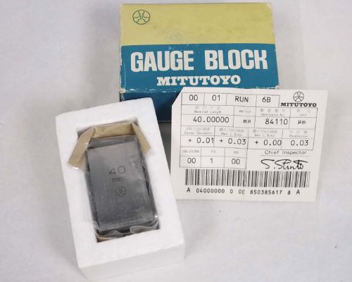 Mitutoyo 614674 40mm steel square gauge gage block grade fs 1 new nos for sale