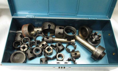 BOX OF COLLETS, COLLET CHUCKS, ADAPTERS, (MACHINIST TOOLBOX) - SEE ACTUAL PHOTOS