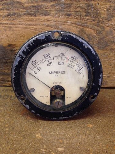 Vintage Weston Amperes Gauge Amperes Meter Model 1534 - Not Tested - Steampunk