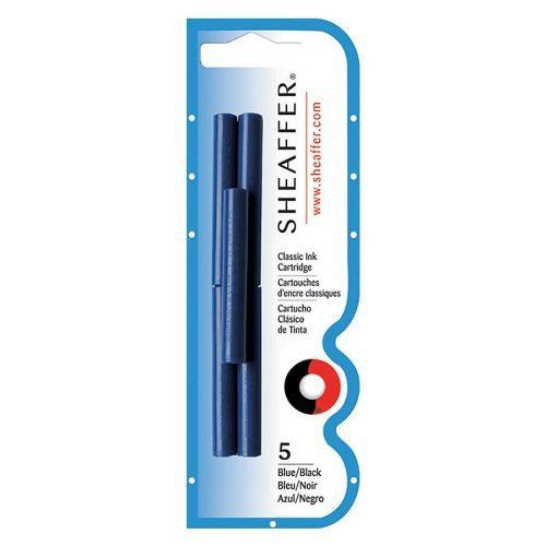 Sheaffer Ink Cartridge 5-Pack, Blue/Black