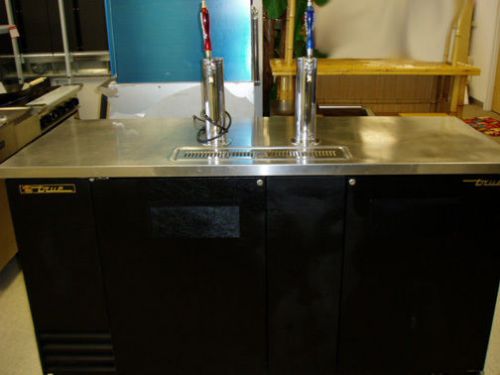 True tdd 3 keg refrigerator kegerator 69&#034; solid door direct draw beer dispenser for sale