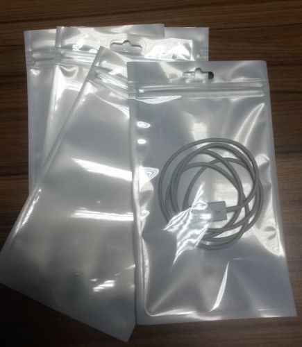 Clear white plastic bags - 100 pieces - 4.3 x 7.5 inches - 3 mil thick for sale