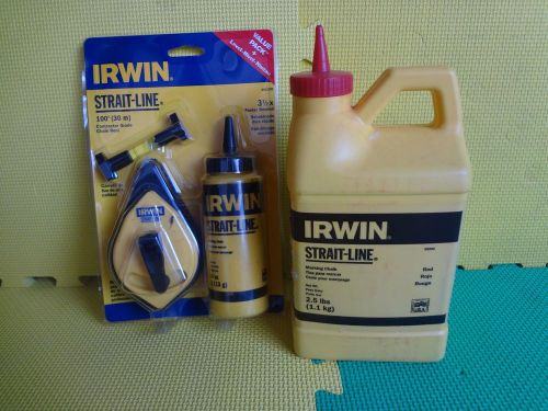 Irwin strait-line marking chalk refill 2.5 lb red -line reel &amp; chalk 100&#039; 4-oz for sale